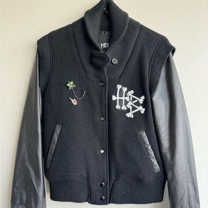 Hellz Bellz Wool x Leather Jacket; like new condition